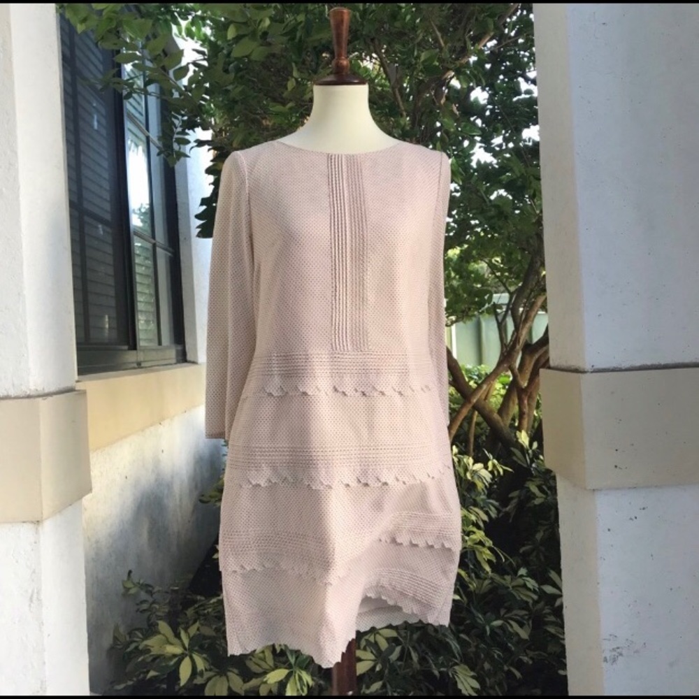 Banana Republic Mini Polka Dots Pink Tiered Dress